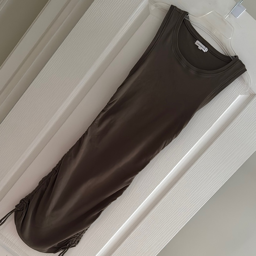 Sleek Olive Sleeveless Dress